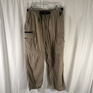BC Clothing Convertible Cargo Pants Men's Large x 30 Tan Belted Utility